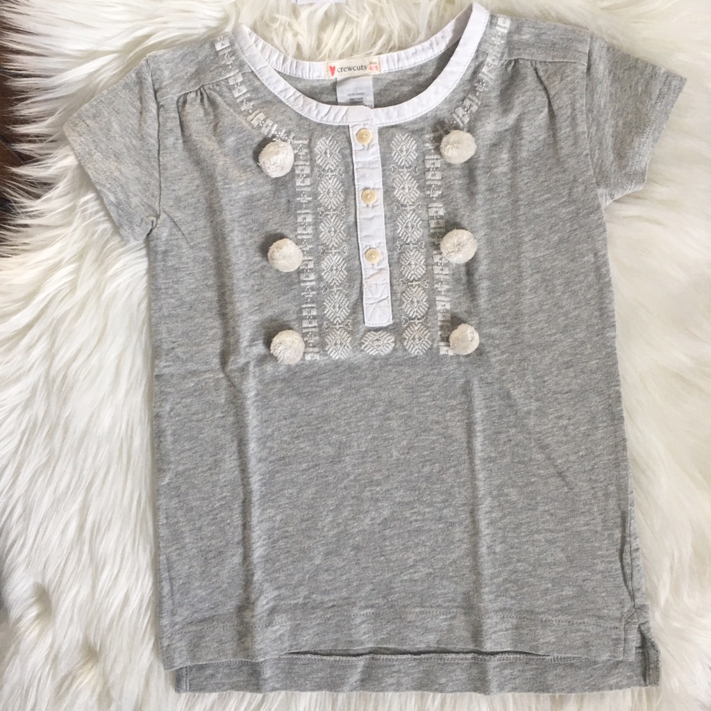 Nwt Crewcuts Pompom Embroidered Shirt